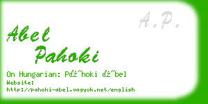 abel pahoki business card